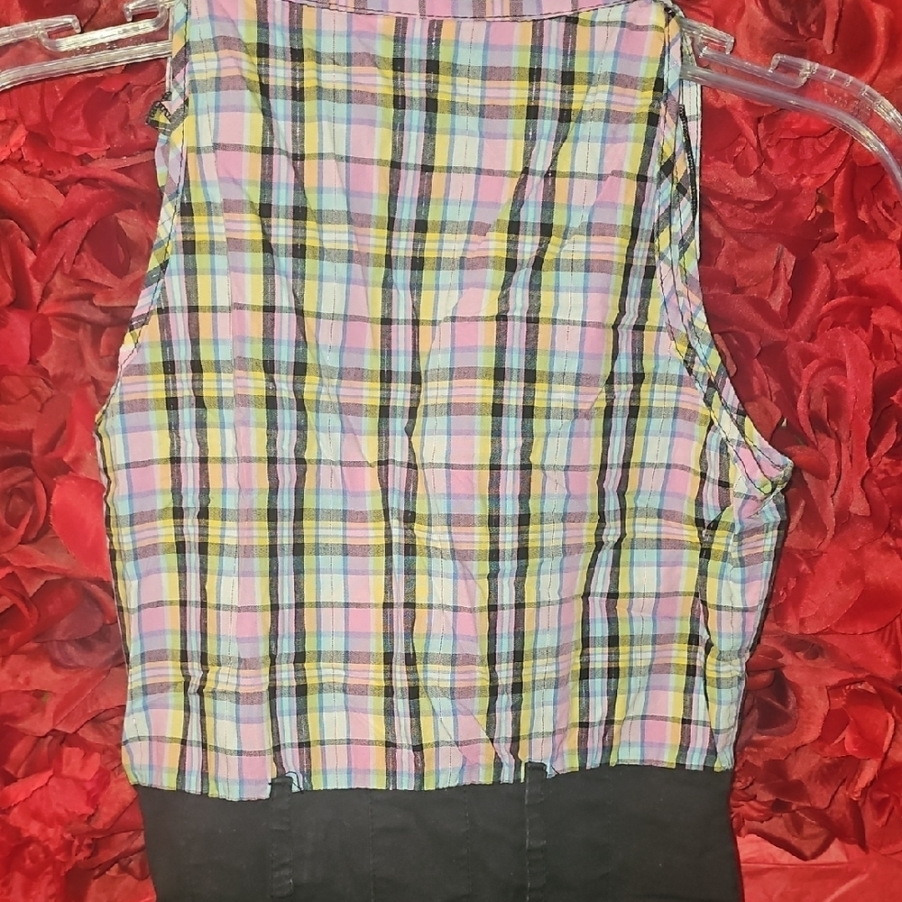Chillpop Girld Plaid Ruffle Top with Black Flowy Skirt Bottom Size 10/12 - Picture 8 of 9